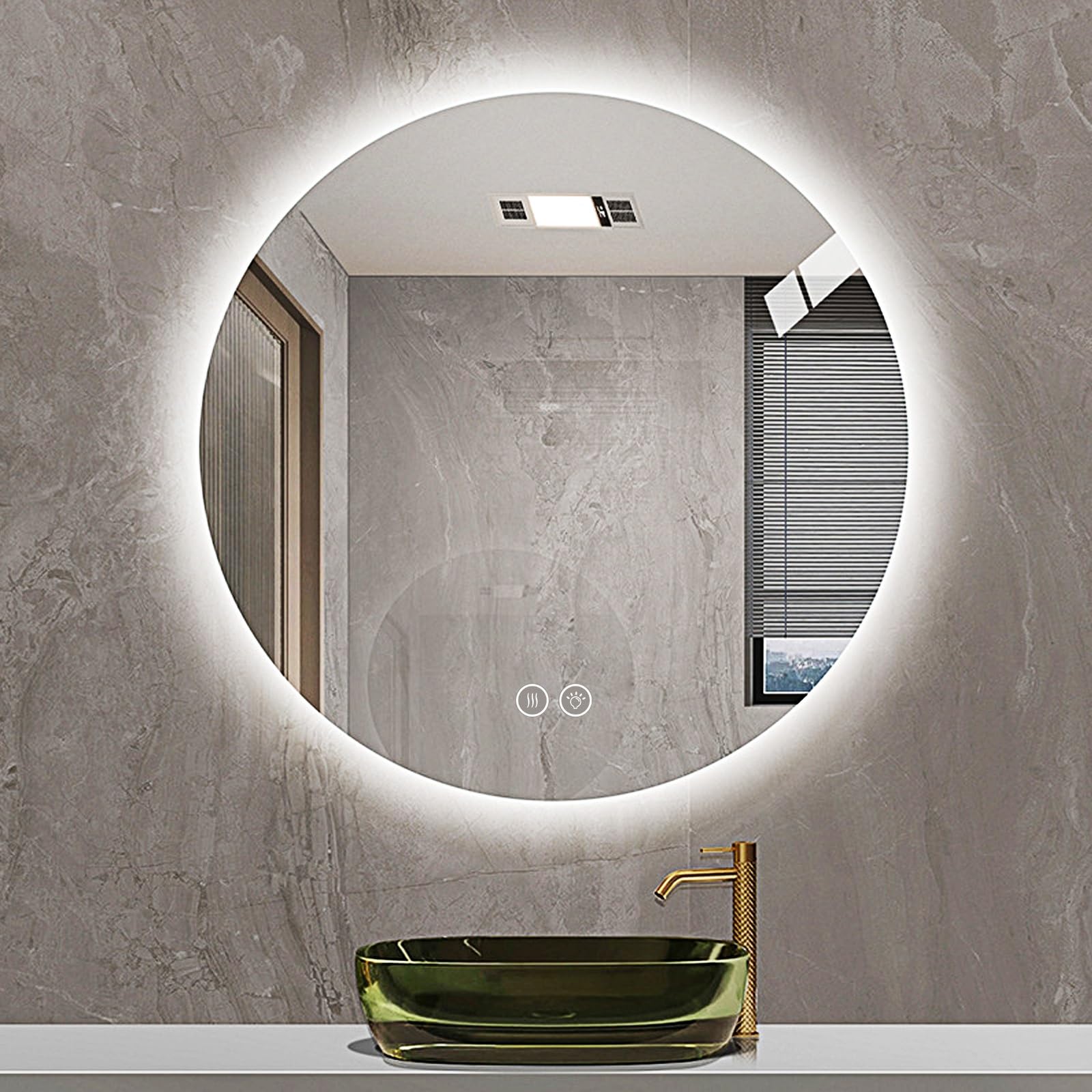 Amazon.com: Led Bathroom Mirror, Stepless Dimmable Wall